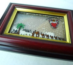 Bahrain Wood Shadow Box Sand Under Glass Souvenir Middle East