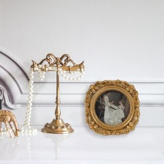 Vintage Picture Frames 3×3 Round Gold – Antique Ornate Small Picture Frames w…