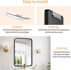 Bathroom Mirror for Wall, 30X22 Inch Rectangle Mirror, Matte Black Metal Framed