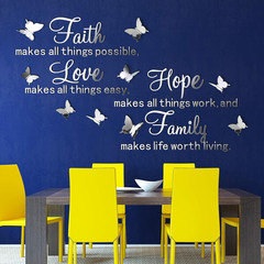 3D Acrylic Mirror Wall Decor Stickers Removable Butterfly Mirror Wall Stickers D