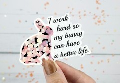 Bunny Vinyl Sticker Laptop Water Bottle Phone 3 in Width