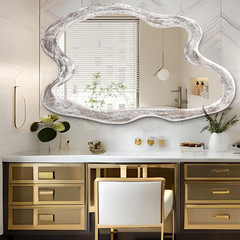 Large Irregular Wooden Wall Mirror 32″x24″ Vintage Decor for Any Room