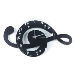 Modern Musical Note Glass Wall Clock Living Room Hanging Clocks Silent 9.5″ US