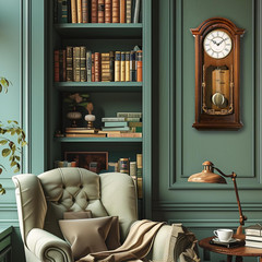 ® 26IN Grandfather Vintage Wall Clock with Pendulum and Chime, Hour/Quarter-Hour