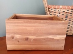 Solid Wood Rectangular Cedar Box Storage Florals Centerpiece 8.5 x 5.75 in. W