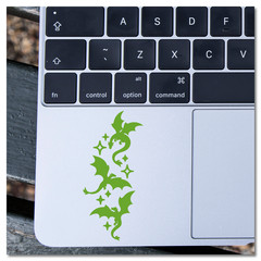 6″ Flying Dragons with Stars Vinyl Decal Sticker