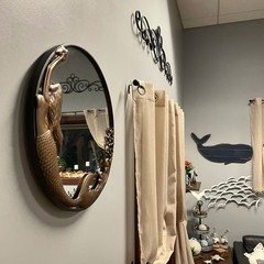 Zeckos Bronze Mermaid Mirror – 20-Inch Nautical Accent for Coastal Home Decor