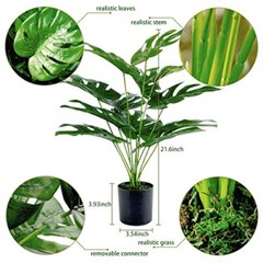 19 Large Fake Plants Artificial Palm Tree in Pot for Indoor and Outdoor Home Off