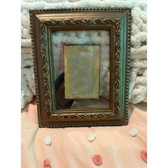 Vintage Antique Gold Ornate Leaf Scroll Beaded Picture Frame Tabletop 5×7
