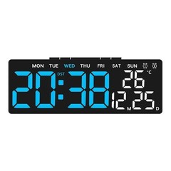 Digital LED Large Display Wall Desk Alarm Clock With Calendar Temperature Date