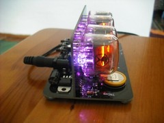 Nixie Tube clock with IN-12 Tube LED RGB Backlight Black PCB