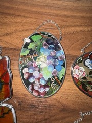 Beautiful Stained Glass Suncatcher Lot – 5 Pieces, Butterfly, Fruit, & More