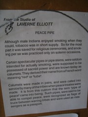 Laverne Elliott N.A. Peace Pipe Matted Watercolor Calligraphy 3DSigned Art 8×12″