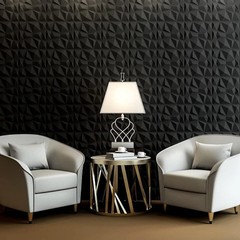 10PCS 3D Wall Panels Diamond Design Textured Accent PVC Wall Background Decor