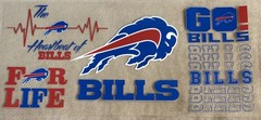 BUFFALO BILLS Football UV DTF Transfer Sticker Cup Wrap DIY Cups Glasses Bottles