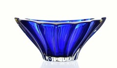 Crystal Bowl 8 » Bohemia Dark Blue Vase Czech Glass Fruit Desert Sweets Gift NEW
