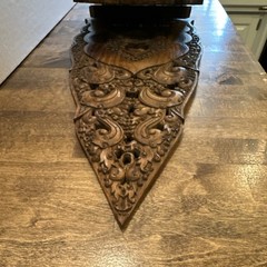 Carved Wooden Wall Hanging Brown Ornate Tribal Panel Decor 23 x 10 in