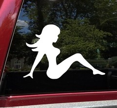 Mudflap Girl – Vinyl Sticker – Trucker Woman Silhouette Lady 4×4 – Die Cut Decal