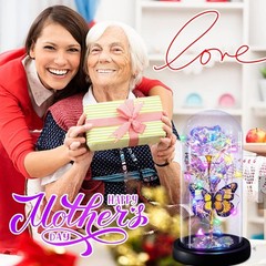 Charming Galaxy Rose with Butterfly – Glass Dome Gift for Special Moments