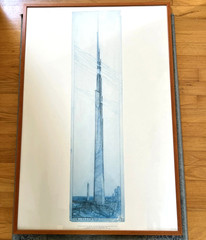 Frank Lloyd Wright The Illinois Mile High Tower 1989 Edita Framed Print 36 x 24