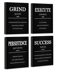 Inspirational Office Canvas Wall Art with Wooden Frames,Motivational Wall Dec…