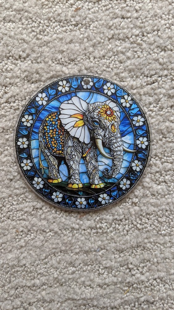 MULTICOLOR ELEPHANT SUNCATCHER/ ORNAMENT–NEW