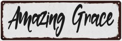Amazing Grace Black on White Shabby Chic Metal Sign Room Decor 106180049047