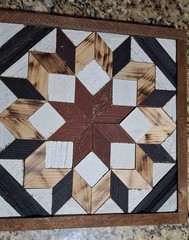 Handmade Amish Barn Quilt 11×11 Reclaimed Wood Wall Art – Choice of 2 Designs