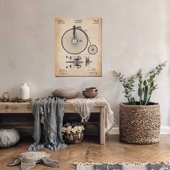 Bicycle Gifts, Velocipede Bike Patent Poster Print,Ready To Hang No Frame Poster