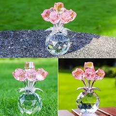 Crystal Gemstone Rose Flower Colourful Rose Bouquet Eternal Ornament Gift