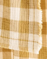Anthropologie Ana Cotton Gauze Woven Throw Blanket 50×70 Cozy Neutral Boho NEW