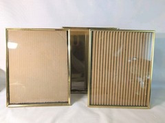 Lot of 3 Vintage brass Gold Metal ornate Picture Frames 8 x 10 MCM Glass