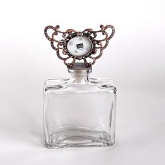 Studio Decor, Bottle 6″ with Cap That’s A Jeweled Enamel Photo Frame 1.5×1.5″