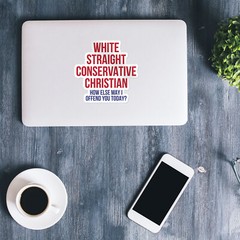 White Straight Conservative Christian Car Bumper Vinyl Sticker Decal