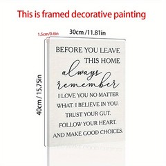 Before You Leave This Home Quote Canvas Wall Art, Inspirational Entryway Decor