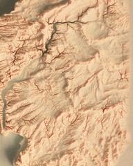 Illinois Map, Illinois 2D Relief Map, Illinois Vintage Map – 2D Flat Print