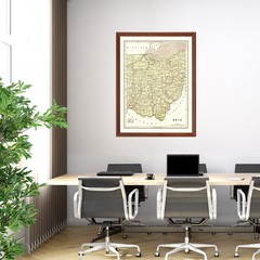 Old Map of Ohio 1845 – Vintage Ohio Art