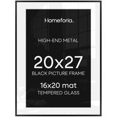 Modern 20×27 Black Frame Matted to 16×24 – Wall Mountable