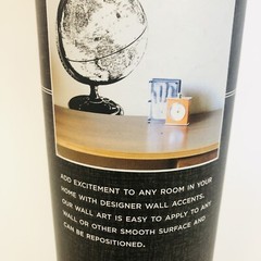 Die Cuts With A View Globe Silhouette Peel & Stick Wall Art, Black 24×12”