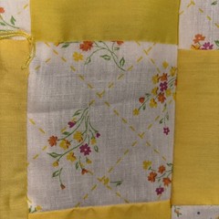 Sunny Yellow Patchwork Hap/Throw Approx 38”x42”