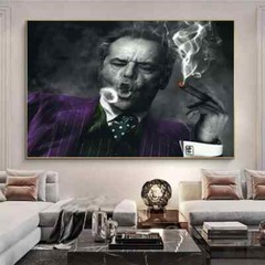 Jack Nicholson Cigar Blowing Smoke Ring Joker Poster