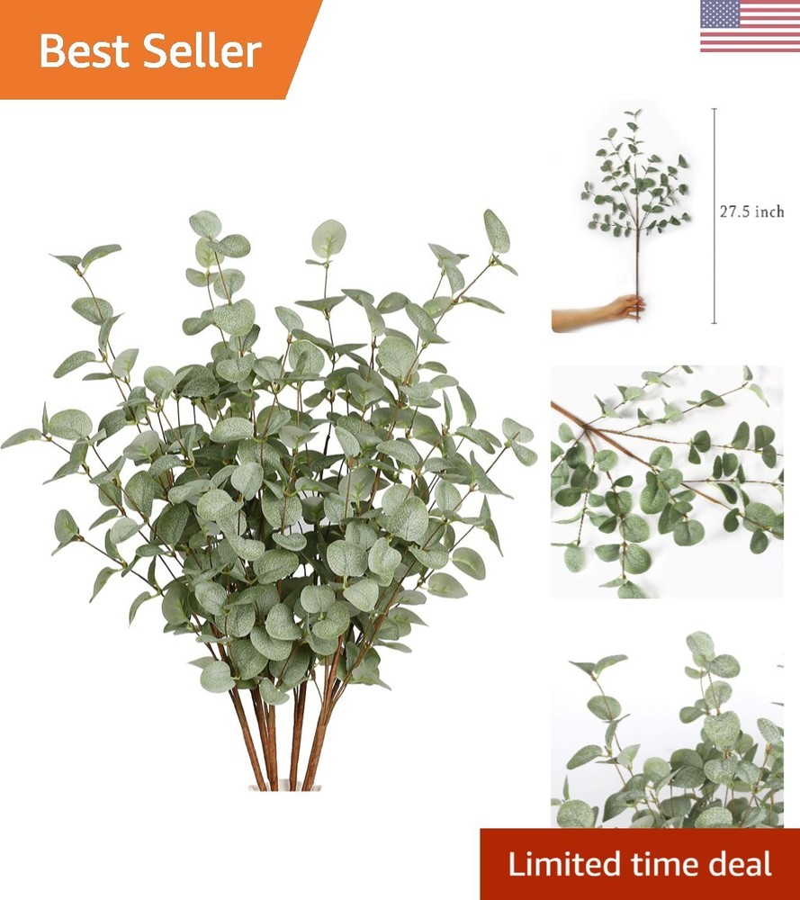 Versatile 6 Pcs Eucalyptus Leaf Spray – Adjustable Length for Stunning Displays