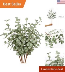 Versatile 6 Pcs Eucalyptus Leaf Spray – Adjustable Length for Stunning Displays
