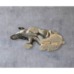 Heavy Antique Original Large Cast Iron Pig Hog Doorstop Bank Farmhouse Sculpture