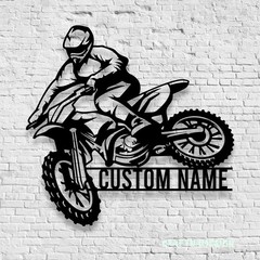 Personalized Motocross LED Metal Sign Custom Dirt Bike Wall Decor