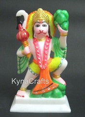 9 Inches Lord Hanuman Statue with Hand Painted Work Maruti Sculpture for Office