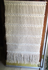 Wall Hanging, 30″ x 54″, Ivory Alpaca Wool, Thick Luxurious Texture, HOBO CHIC
