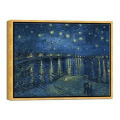 Framed Canvas Prints of Starry Night Over The Rhone by Van Gogh Abstract Artwork