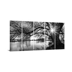 sechars Extra Large Wall Art Old Tree by Lake Picture Canvas Prints Black and…