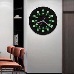 12/24 Hour Display Clock 10″ BLACK Military Time Wall Clock With Remote Decor US